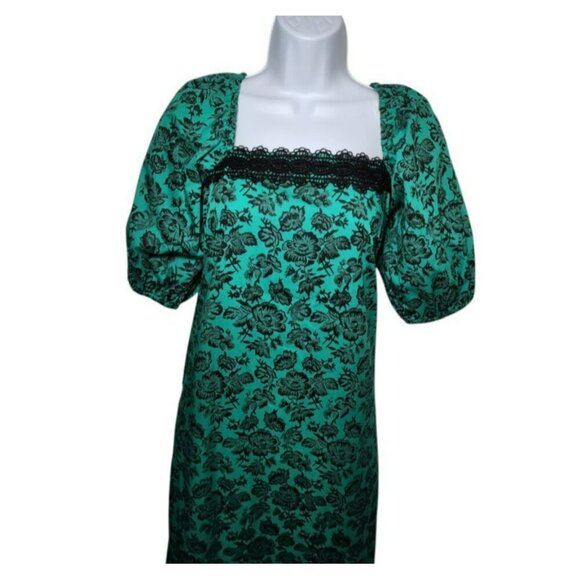 Joan Andersen Princess Kaiulani Dress Size 10 Green Floral Hawaii VTG Maxi - Picture 2 of 6